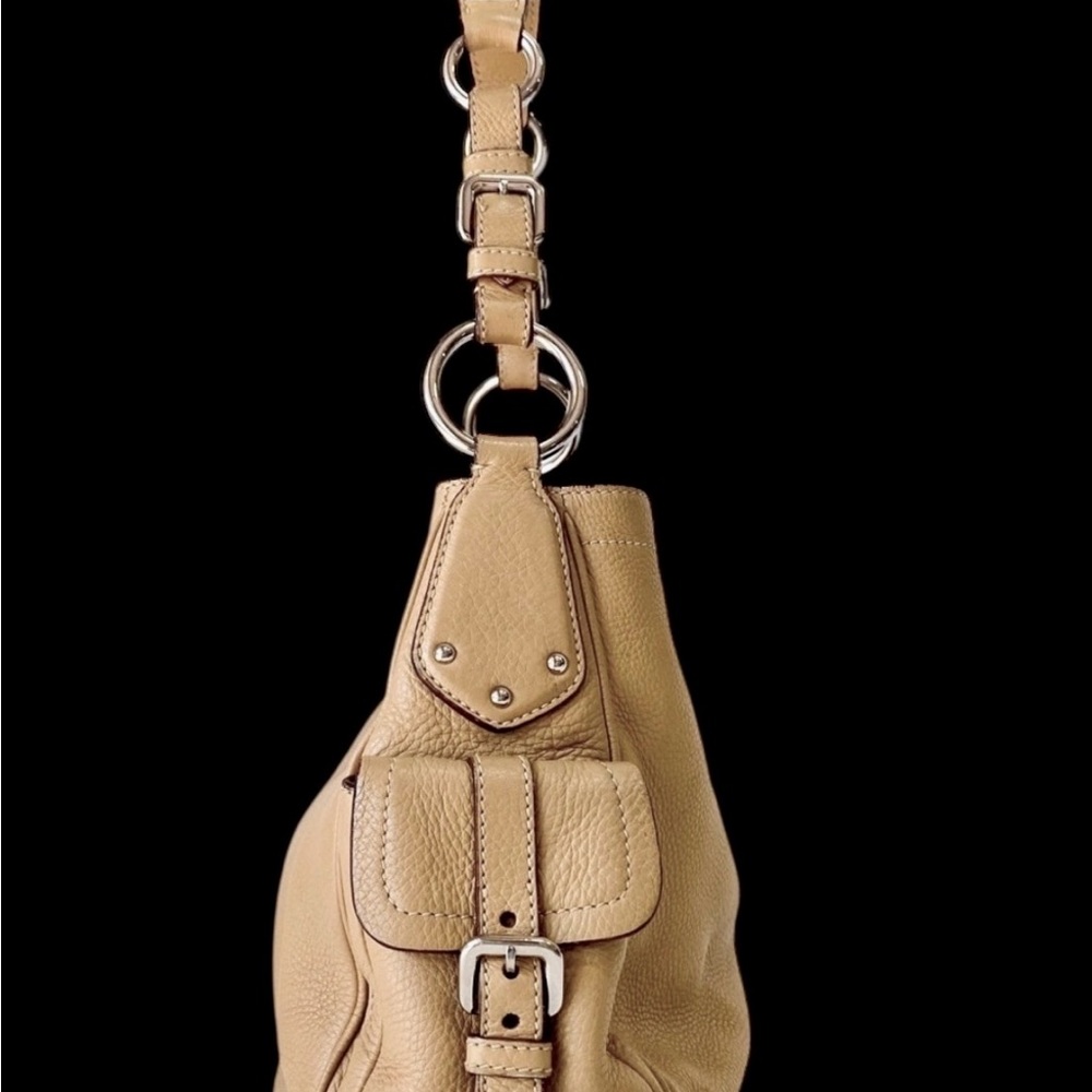 AUTHENTIC PRADA VITELLO DAINO BUTTERY TAN PEBBLE LEATHER HOBO LUXE SHOULDER BAG. - Picture 5 of 14
